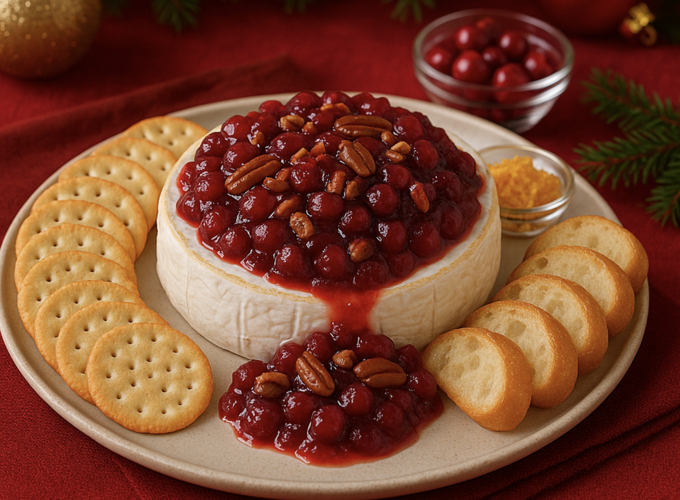 Baked Brie with Cranberry-Orange Compote Ingredients